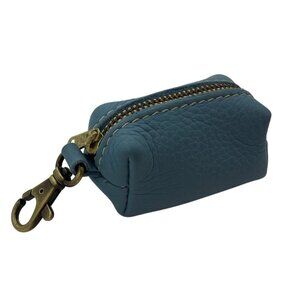 Portland Leather G Dopp Light Blue Leather Mini Keychain Pouch Bag Charm
